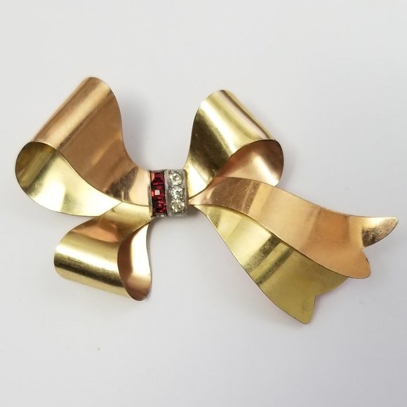 Taylord Rhinestone Bow Brooch - Picture 1 of 4